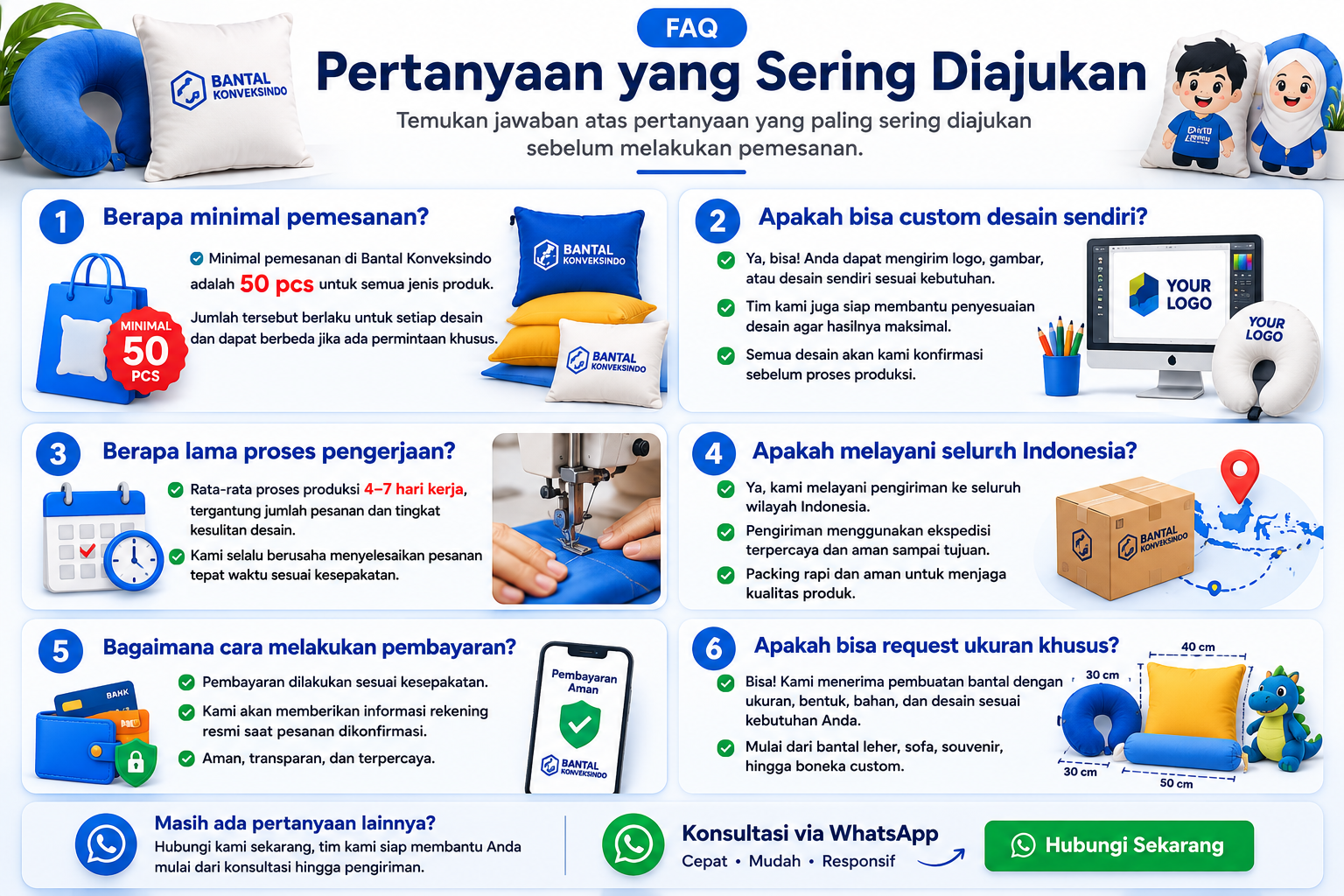 Pertanyaan seputar Bantal Custom