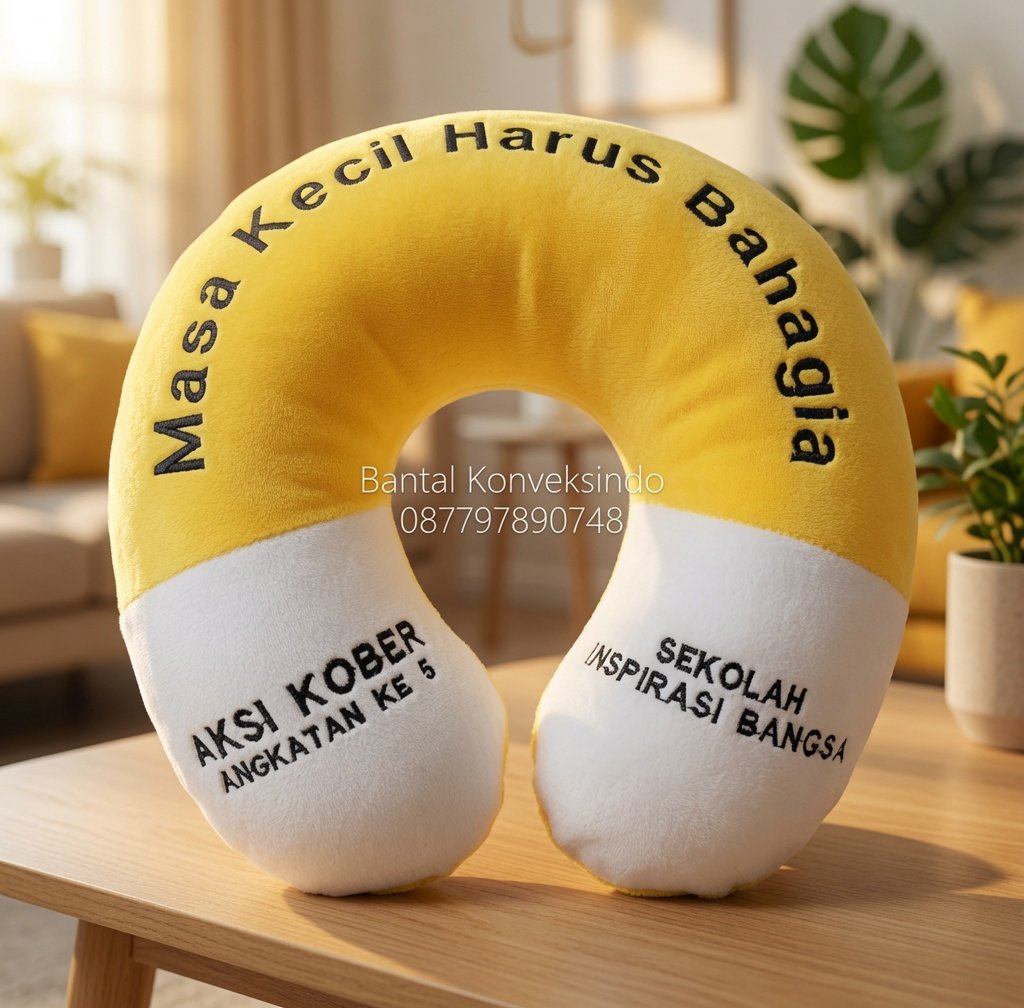 Bantal Leher Custom Bordir dan Printing Produksi Bantal Konveksindo Bekasi