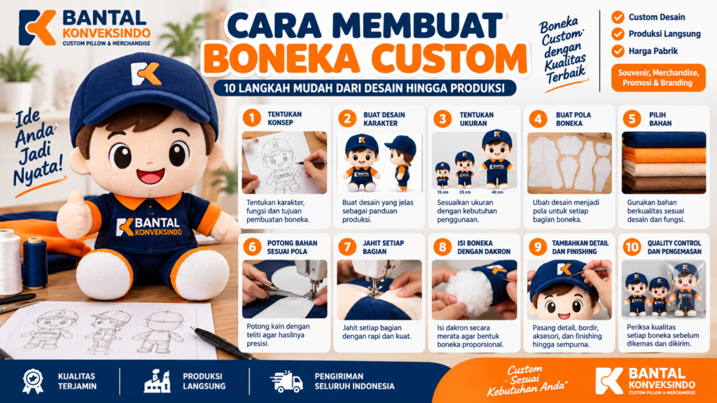 Cara membuat boneka custom dari desain hingga produksi